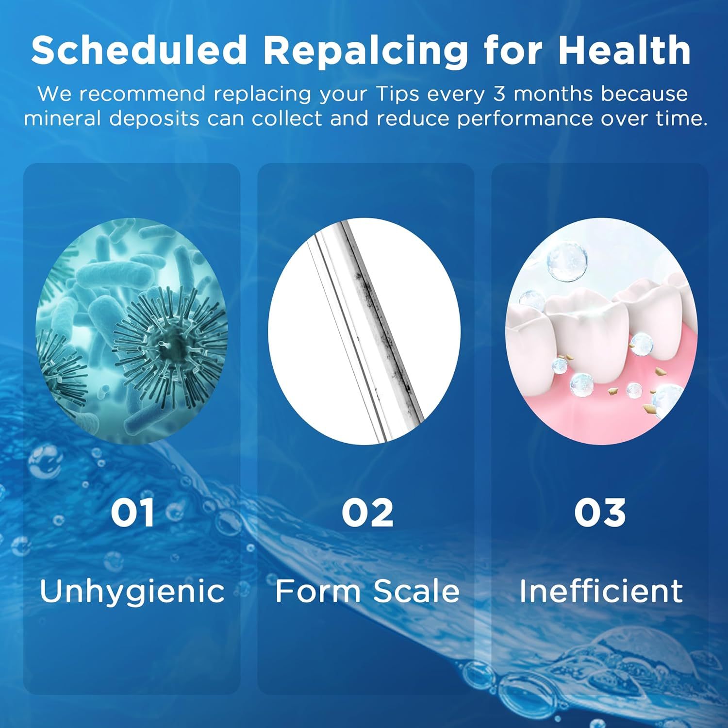 Replacement Tips for Waterpik Water Flosser (6 Brush Head Tips & Storage Case Bundle) image number 6