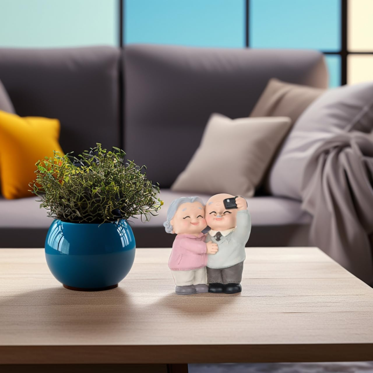 Veemoon Elderly Couple Figures Older Couple Figure Cake Figurines Grandparents Old Couples Figures Cake Grandma Grandpa Desktop Ornament for Valentines Day Anniversary Party Decoration image number 2