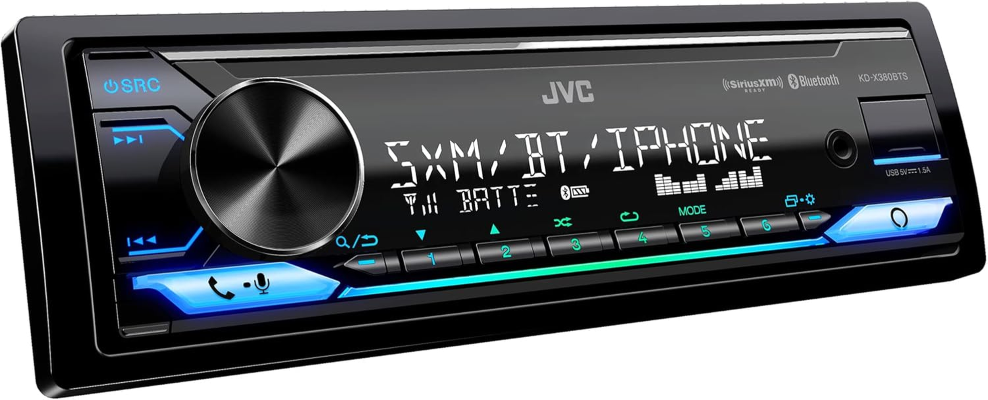 JVC KD-X380BTS Digital Media Car Receiver Featuring Bluetooth, USB, Siriusxm, Amazon Alexa image number 2
