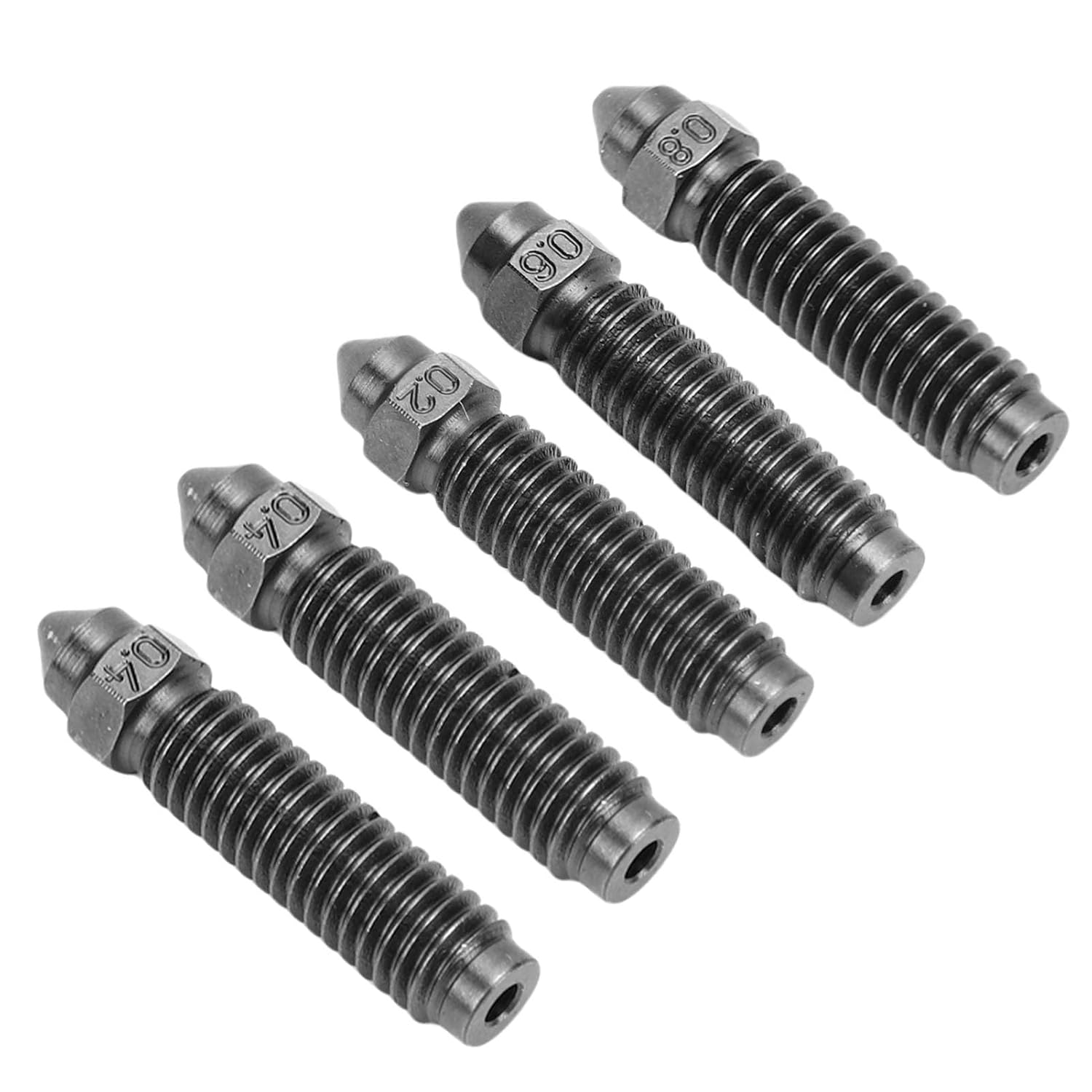 Jectse Carbon Hardened Steel 3D Printer Nozzle Set for High Speed Printing and Multi Material Compatibility, 5Pcs Replacement Nozzle Kit for ELEGOO, PLA/ABS/TPU Printers image number 5