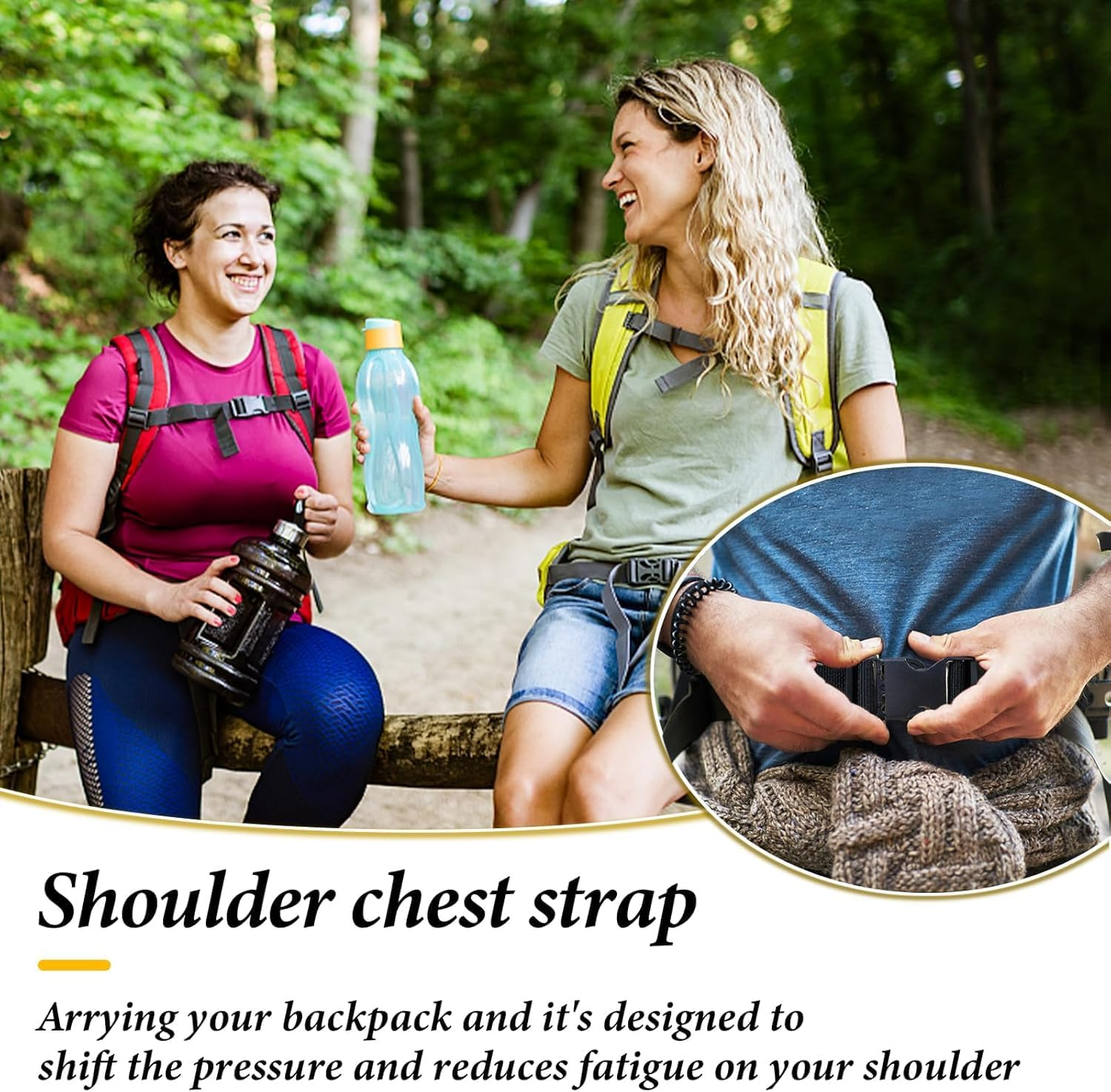 2 Pair Backpack Chest Strap, 2.5Cm Adjustable Sternum Straps for Backpacks Chest Harness Strap Quick Release Backpack Straps Backpack Clips Anti-Slip for Pack Luggage (Grey, One Size) image number 5