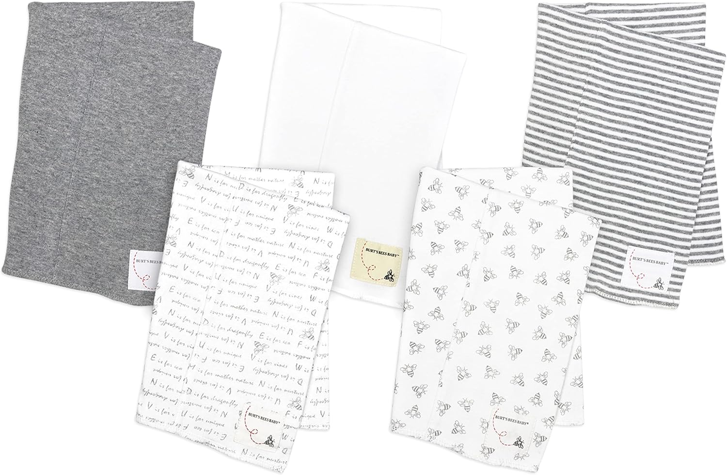 Burt'S Bees Baby - Burp Cloths, 5-Pack Extra Absorbent 100% Organic Cotton Drool Cloths image number 7