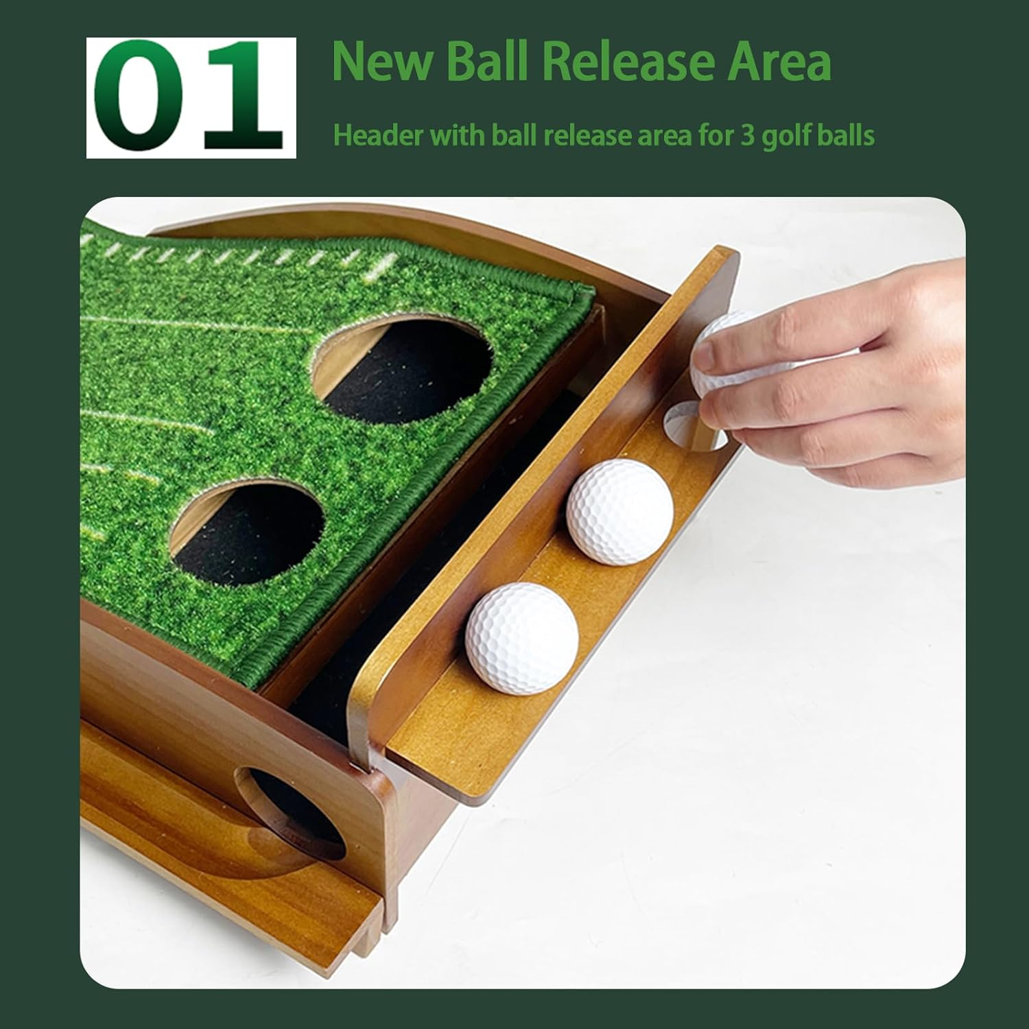 Putting Mat Indoor Golf, Wood Putting Mat, Golf Putting Mat, Putting Green Golf Mat, Golf Putting Mats for Men Playing Golf Game at Home or Office image number 2