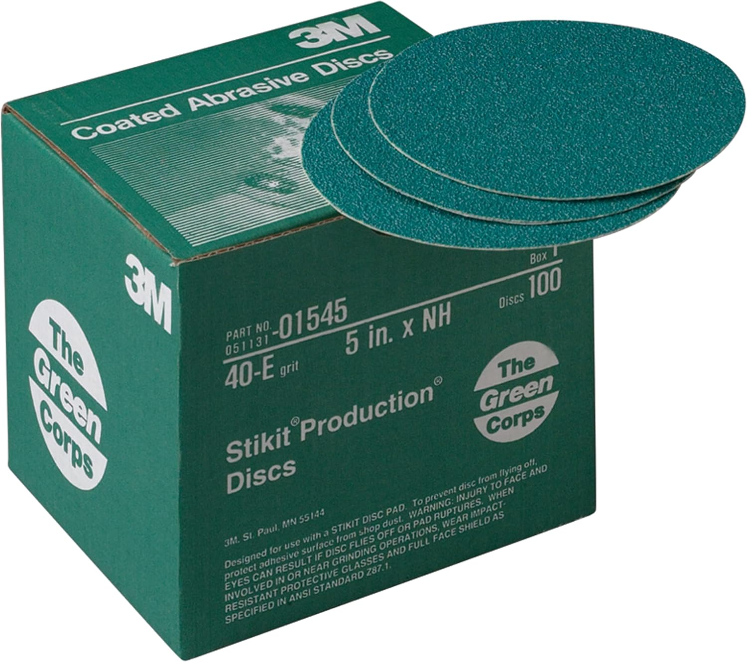 3M 01545 Green Corps Stikit 5" 40E Grit Production Disc image number 3