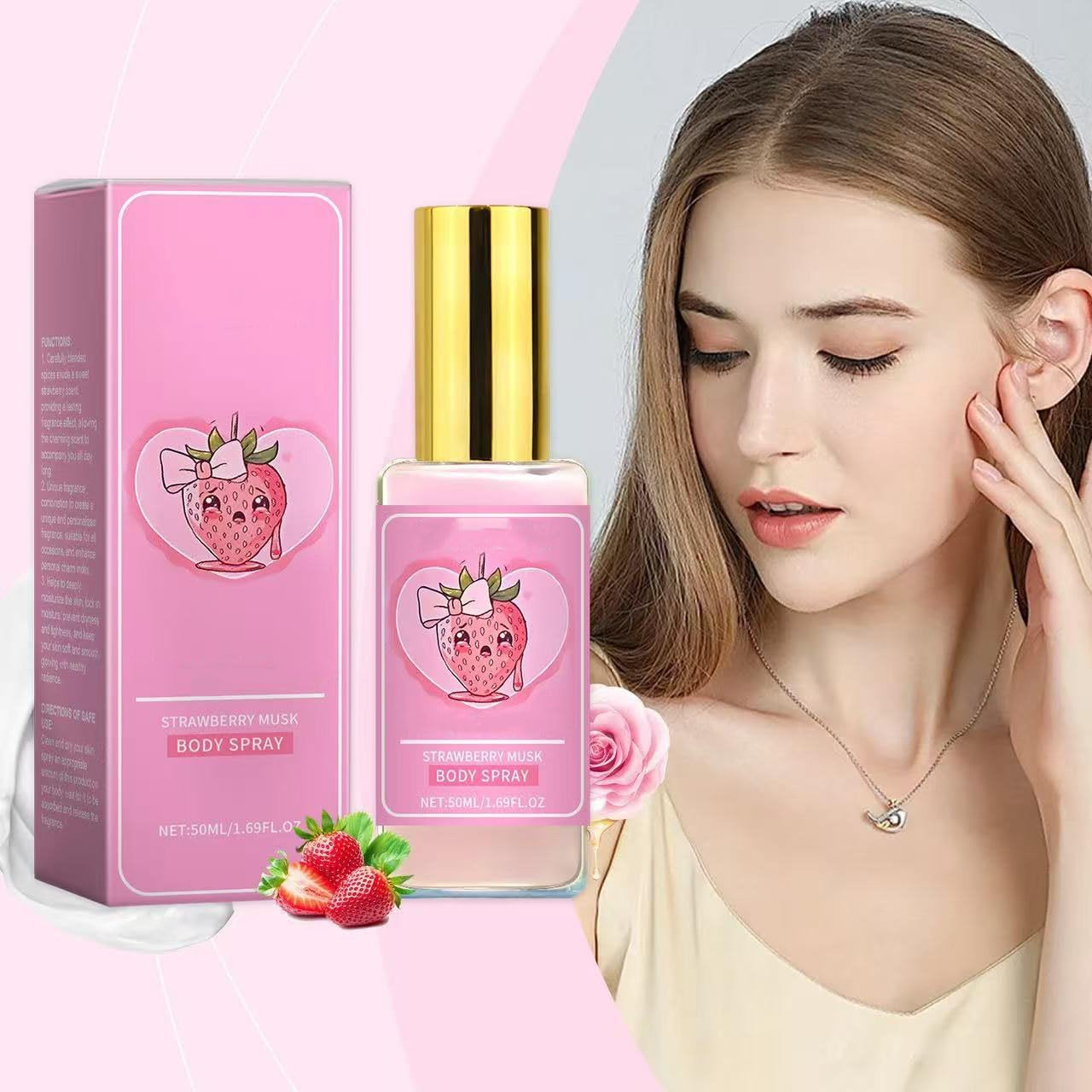 Pink Tears Body Mist, Strawberry Milk Body Spray, Strawberry Perfume for Women, Long-Lasting Fragrance, Hydrating Lightweight, Travel-Friendly Design (1PCS) - 3Pcs image number 4