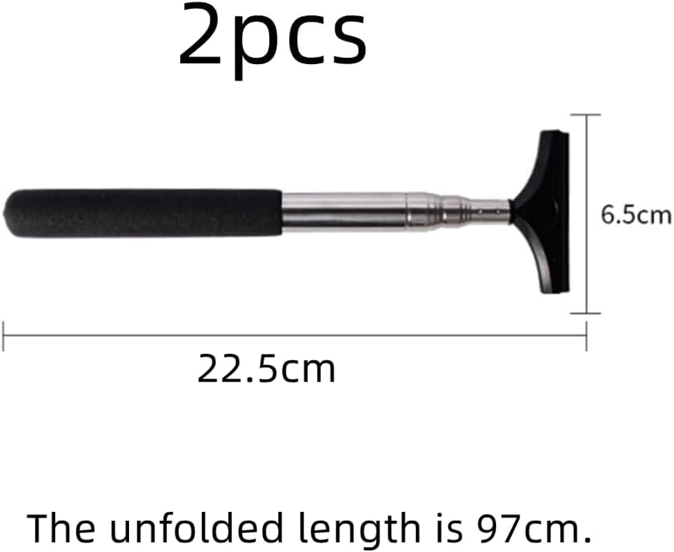 Naisfei 2 Pcs Car Side Mirror Squeegee, Retractable Car Rearview Mirror Wiper, Portable Vehicle Interior Exterior Accessories for Rainy Foggy Weather(Black) image number 1