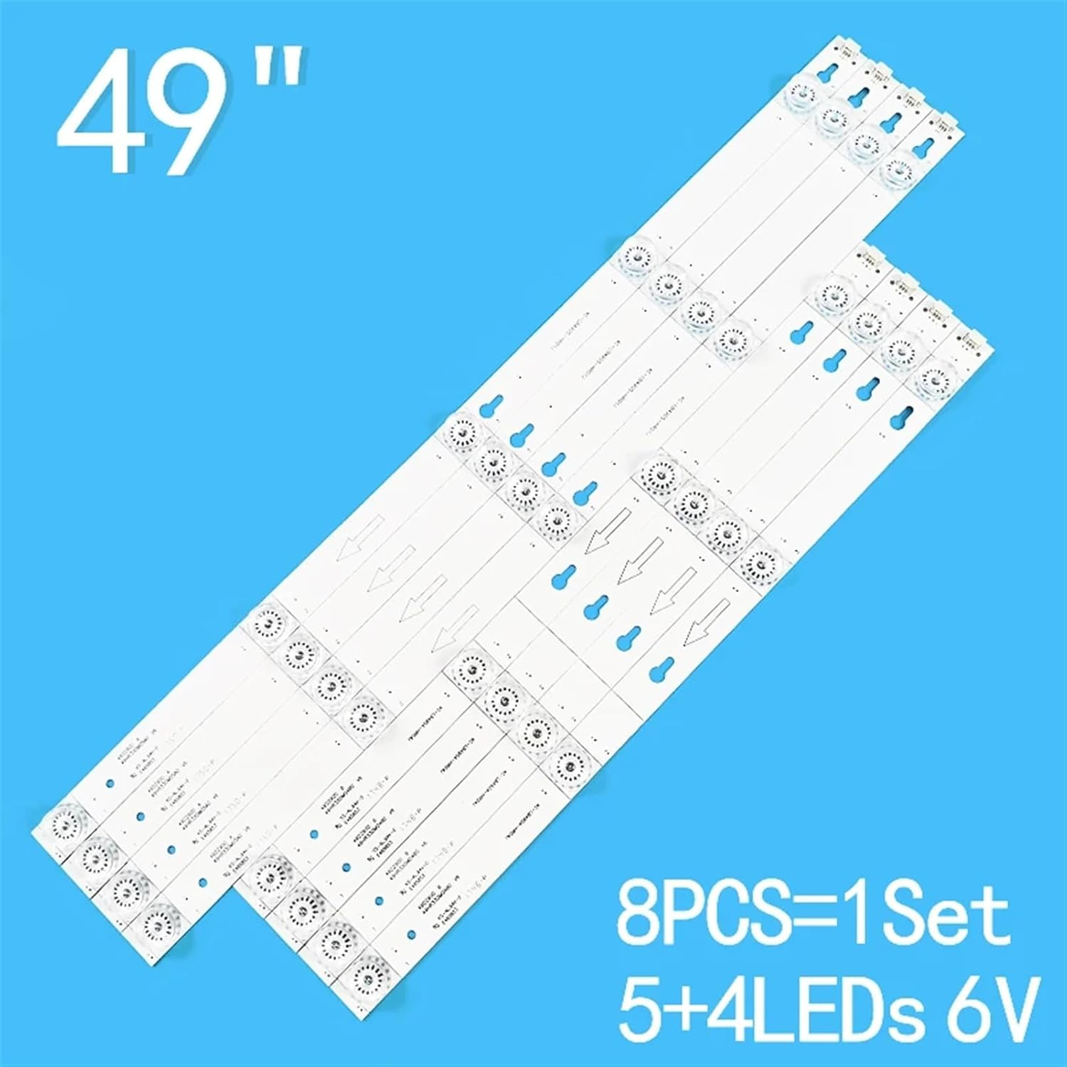 8Pcs/Lot Compatible with 49" TV 49U67EBC 49U67EBC TCL 49A660U Thomson 49UC6406 9 LED 49D2900A 49HR330M05A0 4C-LB4905-HR01J image number 3