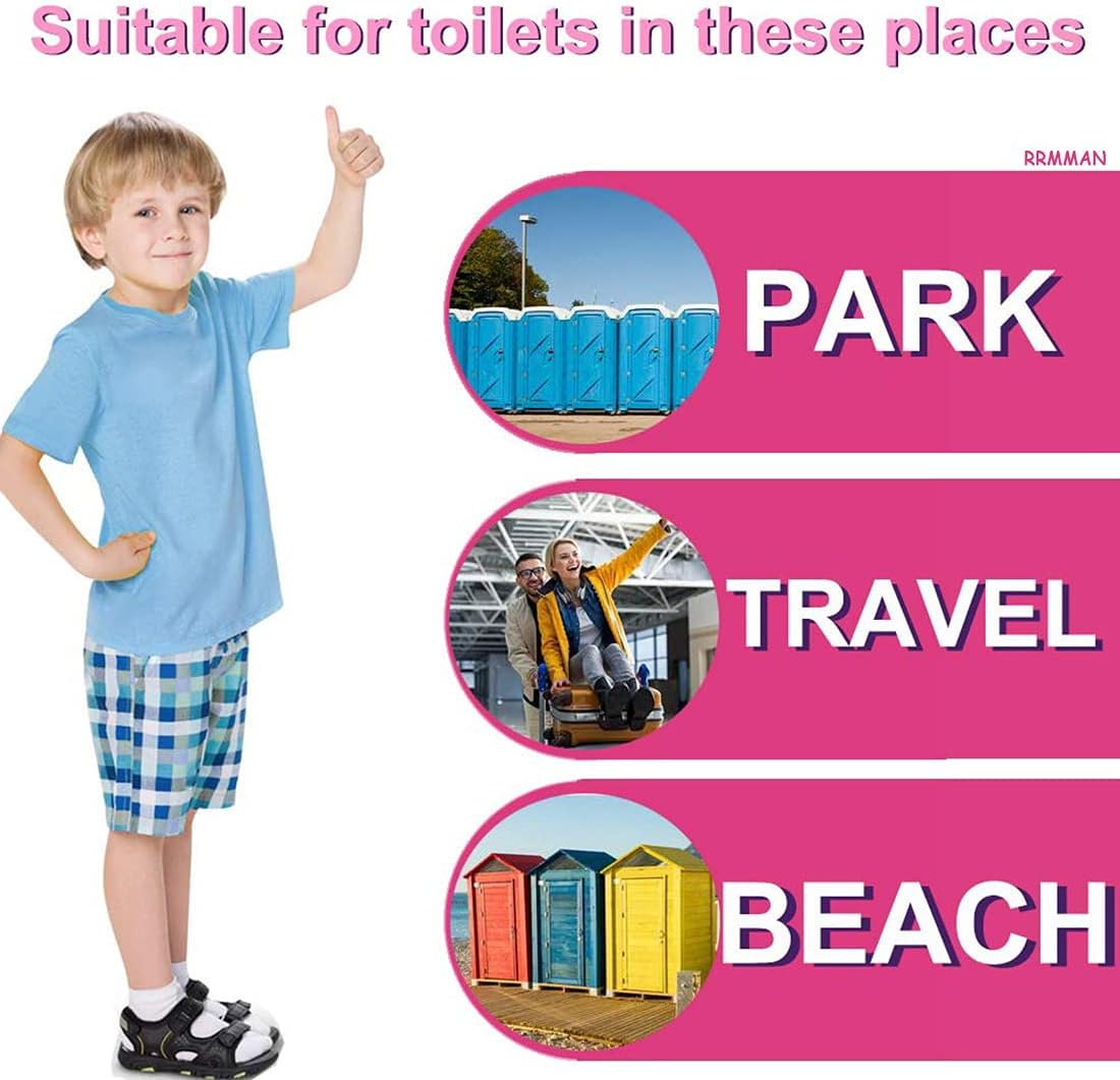 20 Pack Toilet Seat Cover Plastic Waterproof Potty Seat Covers Non Slip Individually Wrapped for Kids Travel Potty Training Nonslip Toilet Covers Disposable for Travel and Public Restrooms&hellip;