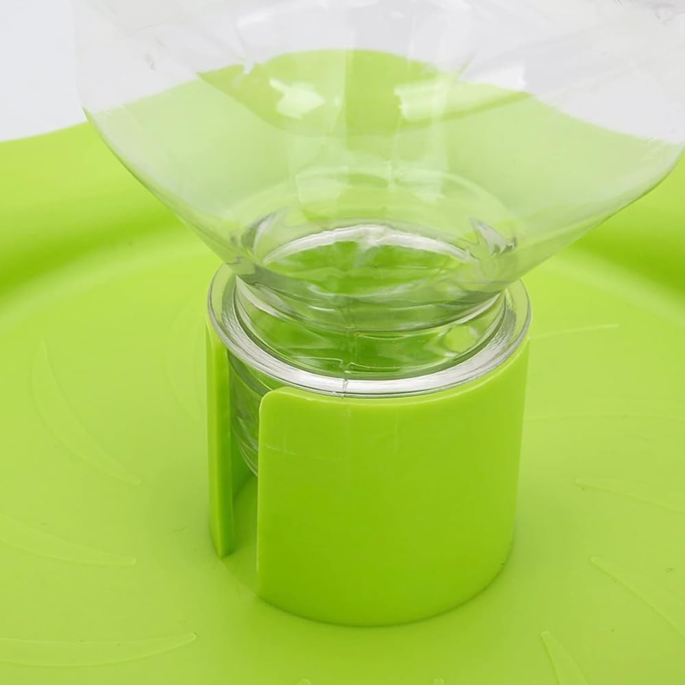 NUZAMAS Automatic Reptile Feeder Tortoises Dispenser with Bottle Reptile Water Dispenser Water Bowl Feeding Dish Feeding Accessories for Lizards Green image number 4