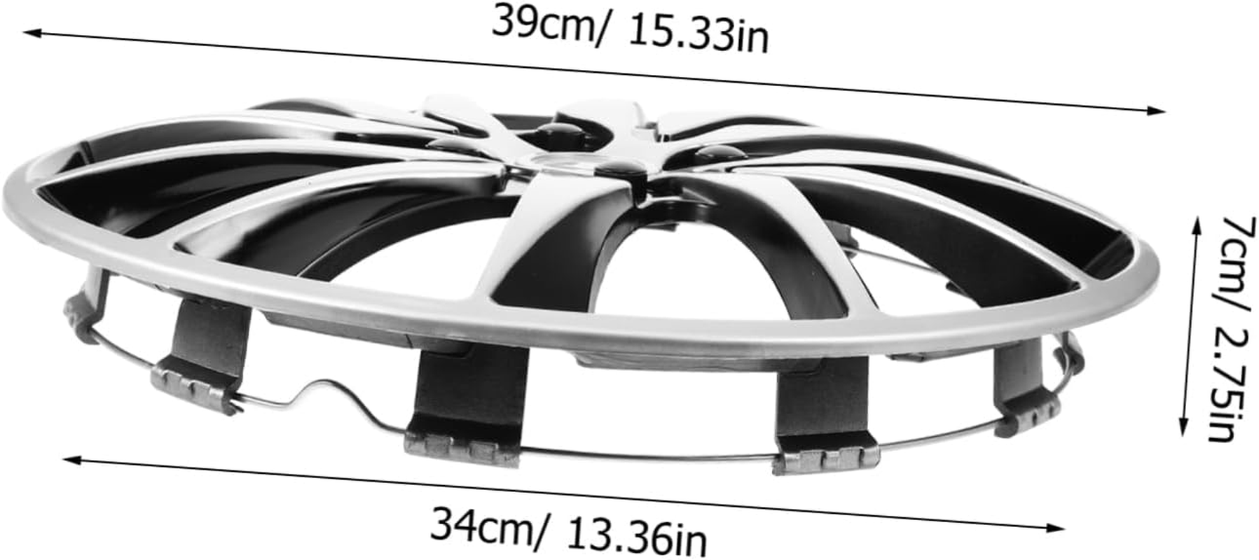 HAPINARY 14 Inch Automotive Wheel Hub Covers Decorative Rim Covers Fit for Cars Black Silver image number 5