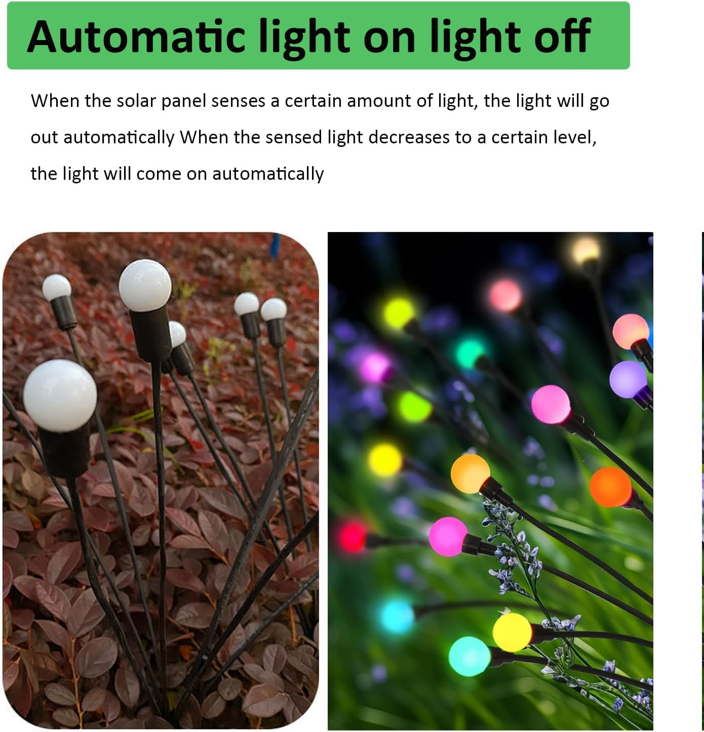 4Pcs Solar Garden Lights Outdoor, Solar Firefly Lights 32 LED New Upgraded Sway by Wind, Solar Outdoor Lights, Yard Patio Pathway Decoration, High Flexibility Iron Wire & Heavy Bulb Base-Multi-Color image number 4