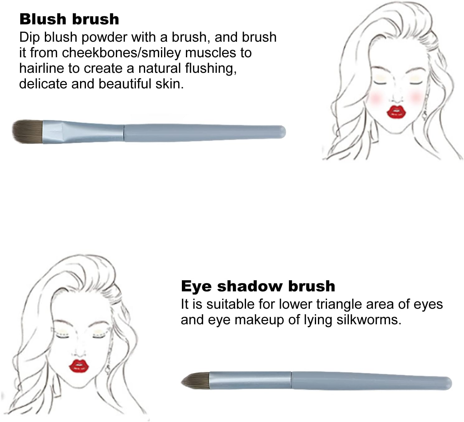 Face Powder Brush, Concealer Brush Brush Makeup Brush Kit 8Pcs for Women for Makeup image number 1