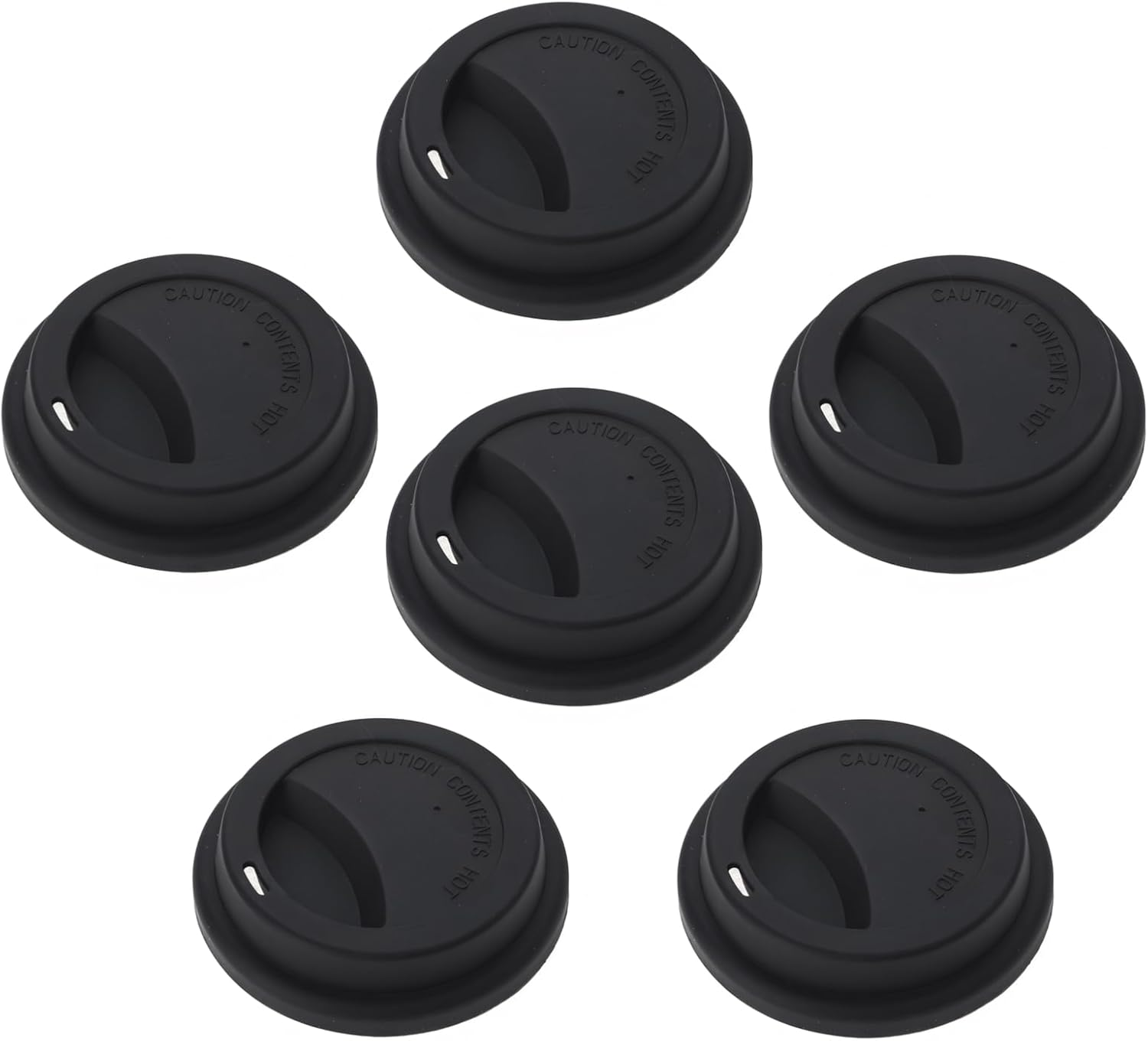 Aspire 6 PCS Silicone Drinking Lid Cup Lids, Reusable Coffee Cup Covers/Lids - White