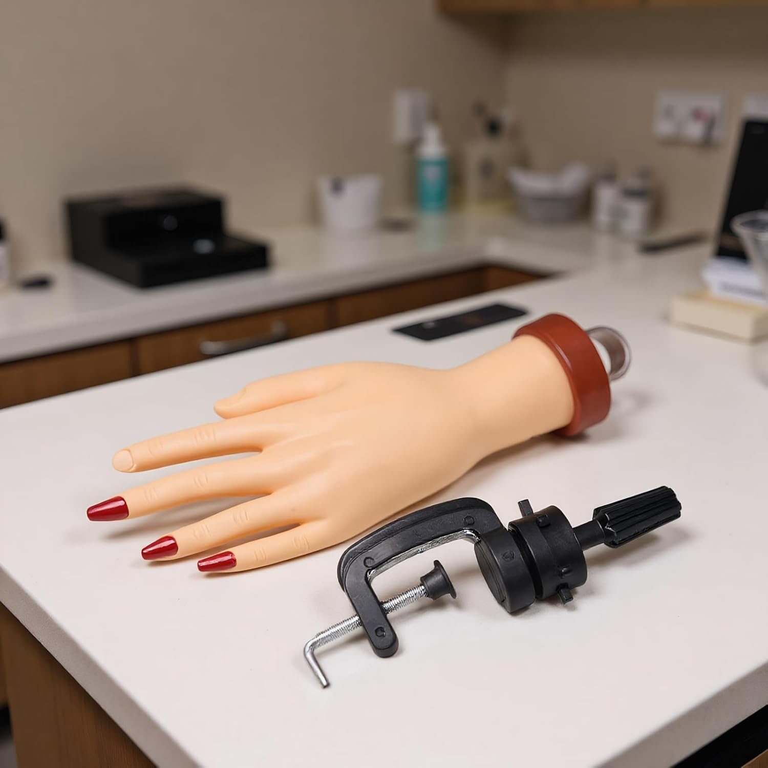 Uoqpty Fake Hand for Acrylic Nails | Flexible Nail Mannequin Hand Training Practice | Manicure Model Tool Realistic Mannequin for Beauty Salon Artists Teaching Beginners image number 5