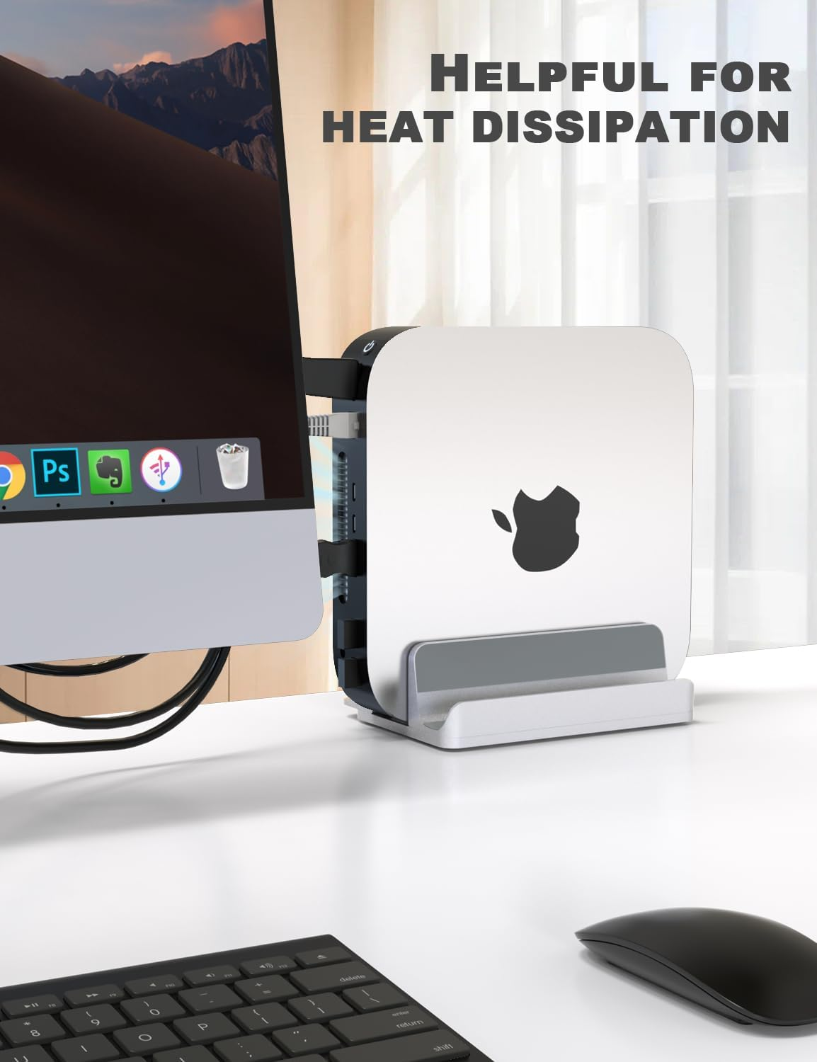 PHOCAR Vertical Laptop Stand, 2-In-1 Design for Laptop and Cellphone, Laptop Vertical Holder for Desk, Gaming Laptop Base, Cell Phone Holder Compatible with Macbook Air Pro, Ipad Mini Pro Air, Iphone, HP, Dell, Surface, Chromebook