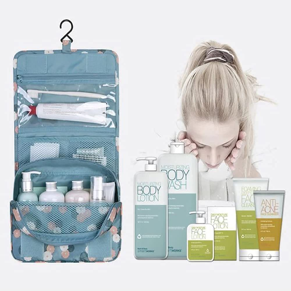 Hanging Toiletry Bag for Women Kids Travel Bag for Toiletries Cosmetic Bag Makeup Bags Organizer Waterproof Bathroom Organizer with Hook image number 2