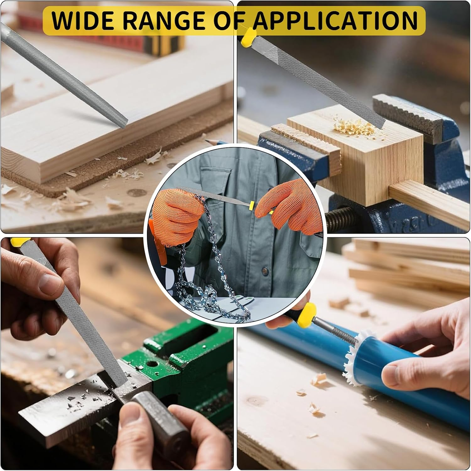 MOLIMOLI File Set 9-Piece Professional Metal File Set with Wooden File, round File & 6 Nail Files - File Set for Metal, Soapstone & Wood - Includes Storage Bag image number 2