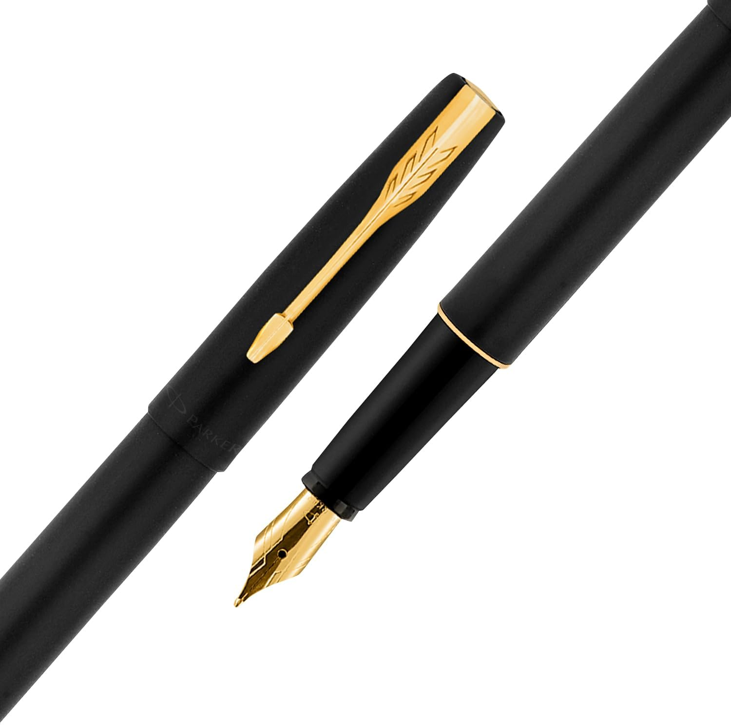 Parker Frontier Matte Black Gold Trim Fountain Pen