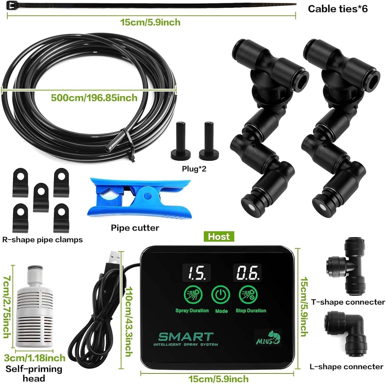 Lizihaowu Reptile Mister System with Timer, Smart Fogger for Reptiles Tank, Terrarium Mister Kit image number 4