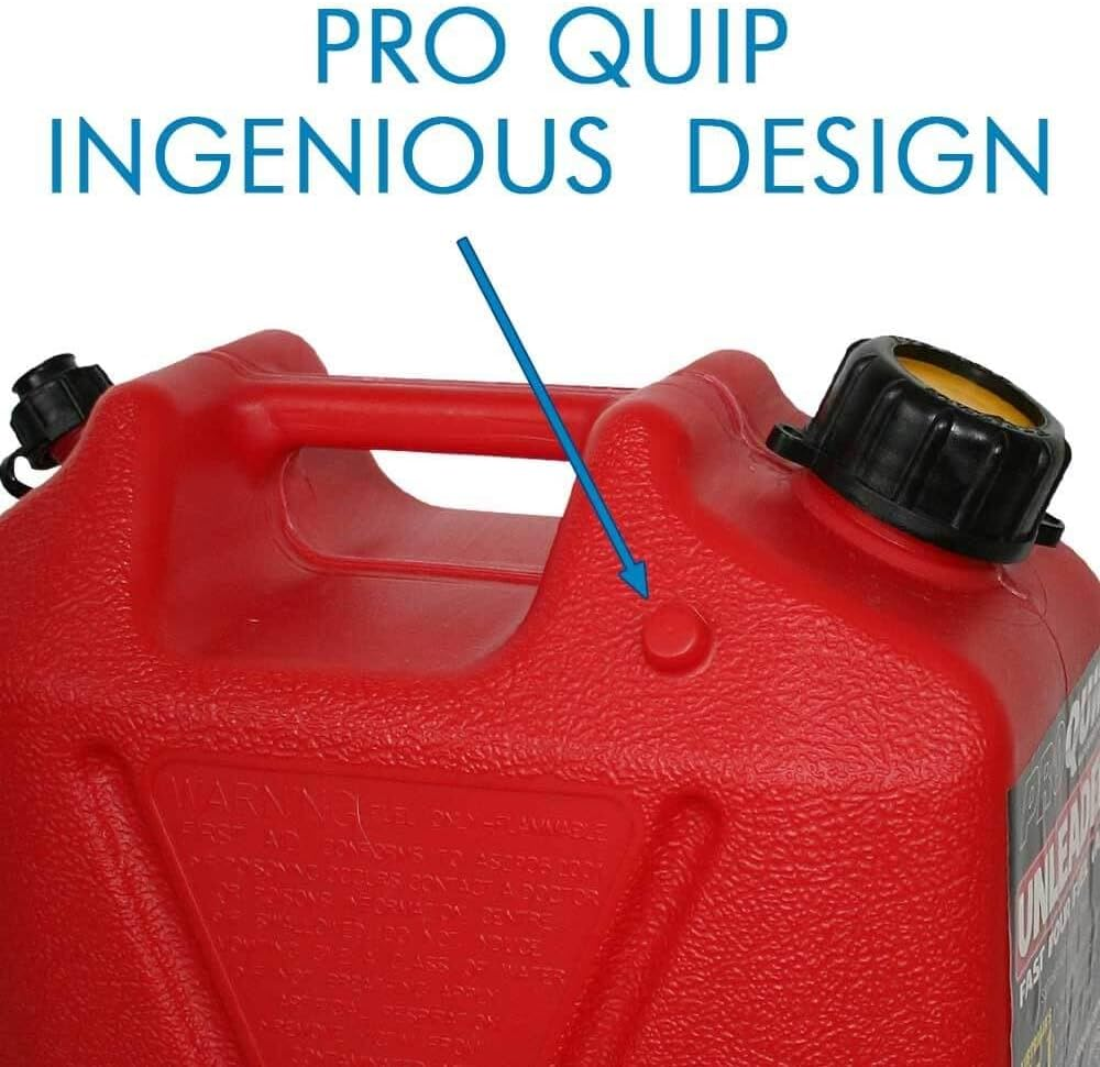 Pro Quip Plastic Unleaded Fast Pour Fuel Can, 5 Litre Capacity, Red image number 3
