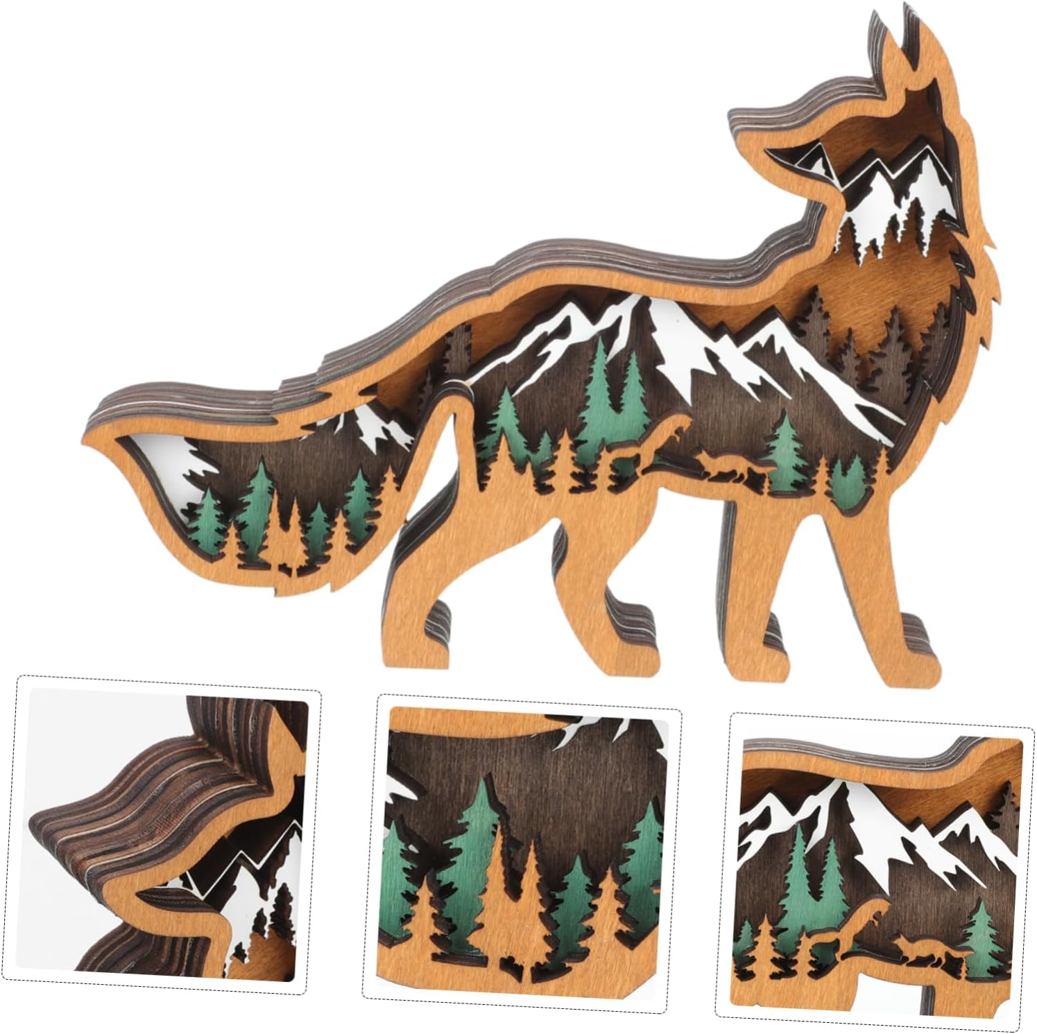 Christmas Themed Animal Wooden Decor Creative Animal Crafts for Home Supplies for Christmas Decor image number 4