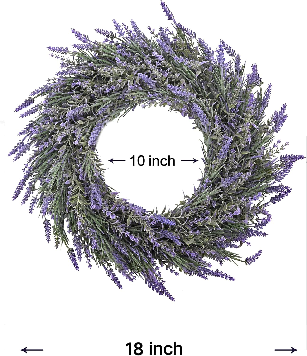 DDHS Lavender Wreath for Front Door, 18" Artificial Farmhouse Wreaths for Wall Window Party Wedding Decor Indoor Outdoor image number 5