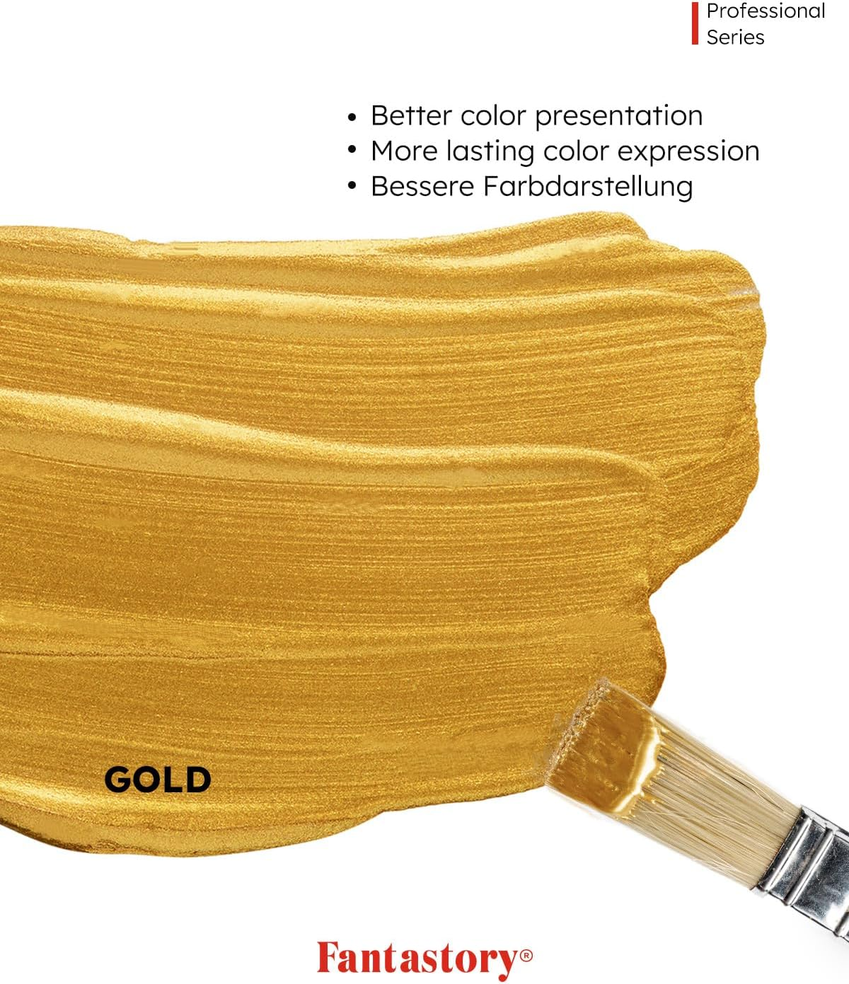 Fantastory Professional Metallic Acrylic - Gold (150Ml/5Oz) - Ultra Coverage + Precise Metallic Finish, Craftmaster'S Choice for Canvas/Wood/Clay/Textile/Ceramic image number 4