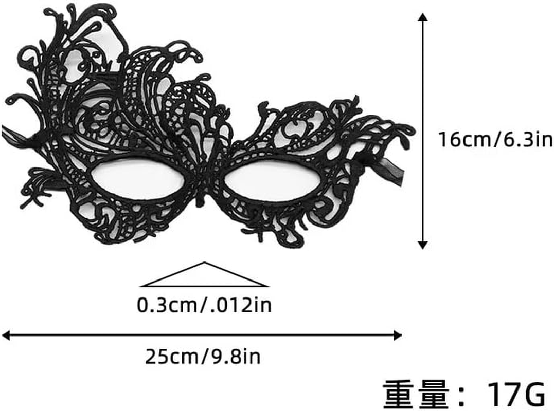 Masquerade Mask for Couples Lace Eye Mask Venetian Carnival Halloween Mask Party Ball Prom Mask Costume Mardi Gras 2Pack - Black And Red image number 4