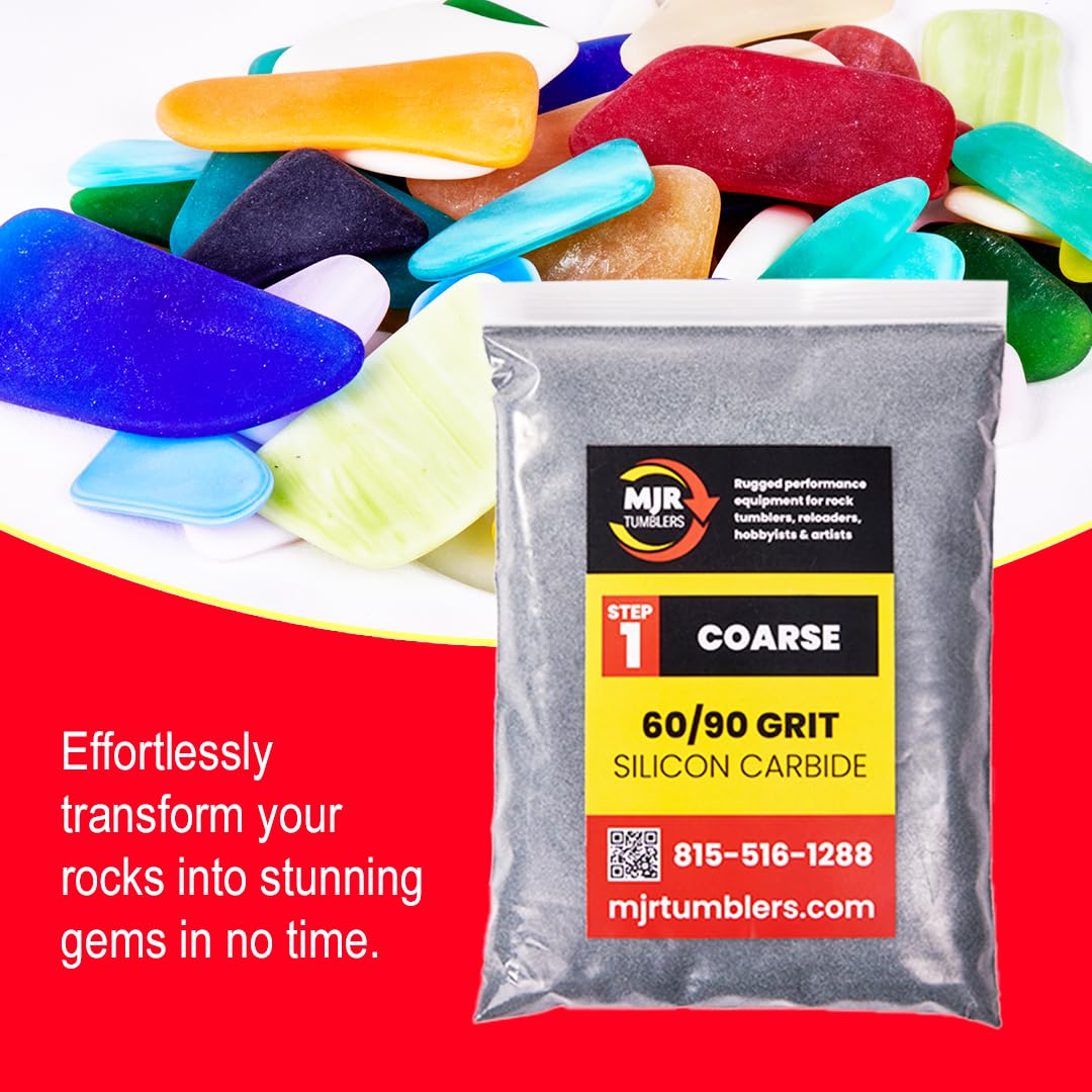 MJR Tumblers 1 LB Polish 60/90 Silicon Carbide Rock Refill Grit Abrasive Media Step 1 USA