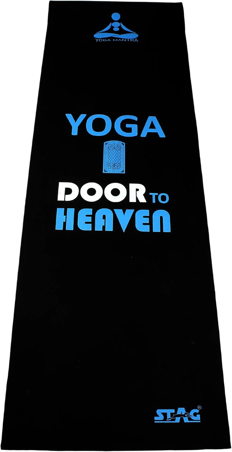 Stag Designer Yoga Mat, 4Mm (Black/Blue/White)
