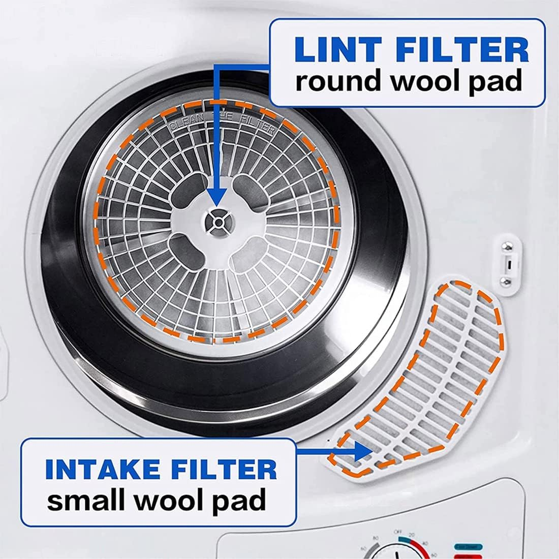 20PCS Universal Cloth Dryer Exhaust,Dryer Lint Filter Replacement Compatible Filter Set Replacement for Panda/Magic Chef/Sonya/Avant image number 2