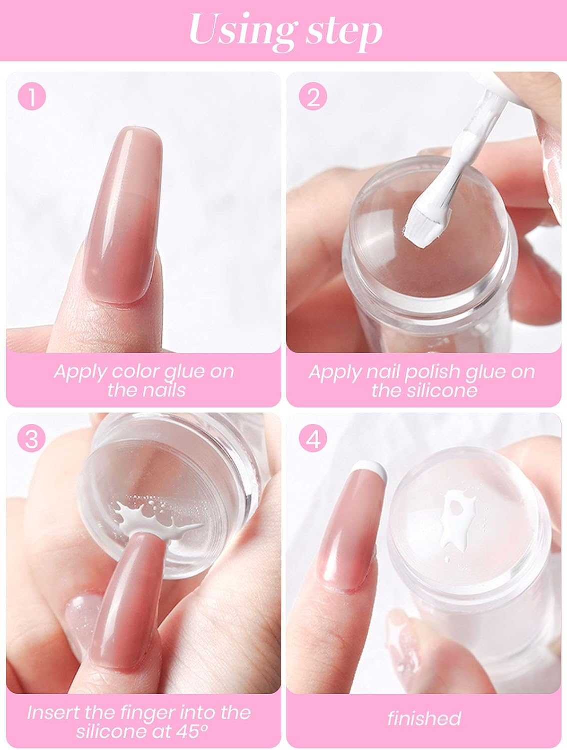 2 PCS Nail Art Stamper Kit, EBANKU Blue Clear Silicone Nail Art Stamping Transparent Soft Nail Art Jelly Stamper for Manicure Tools (2 Styles) image number 4