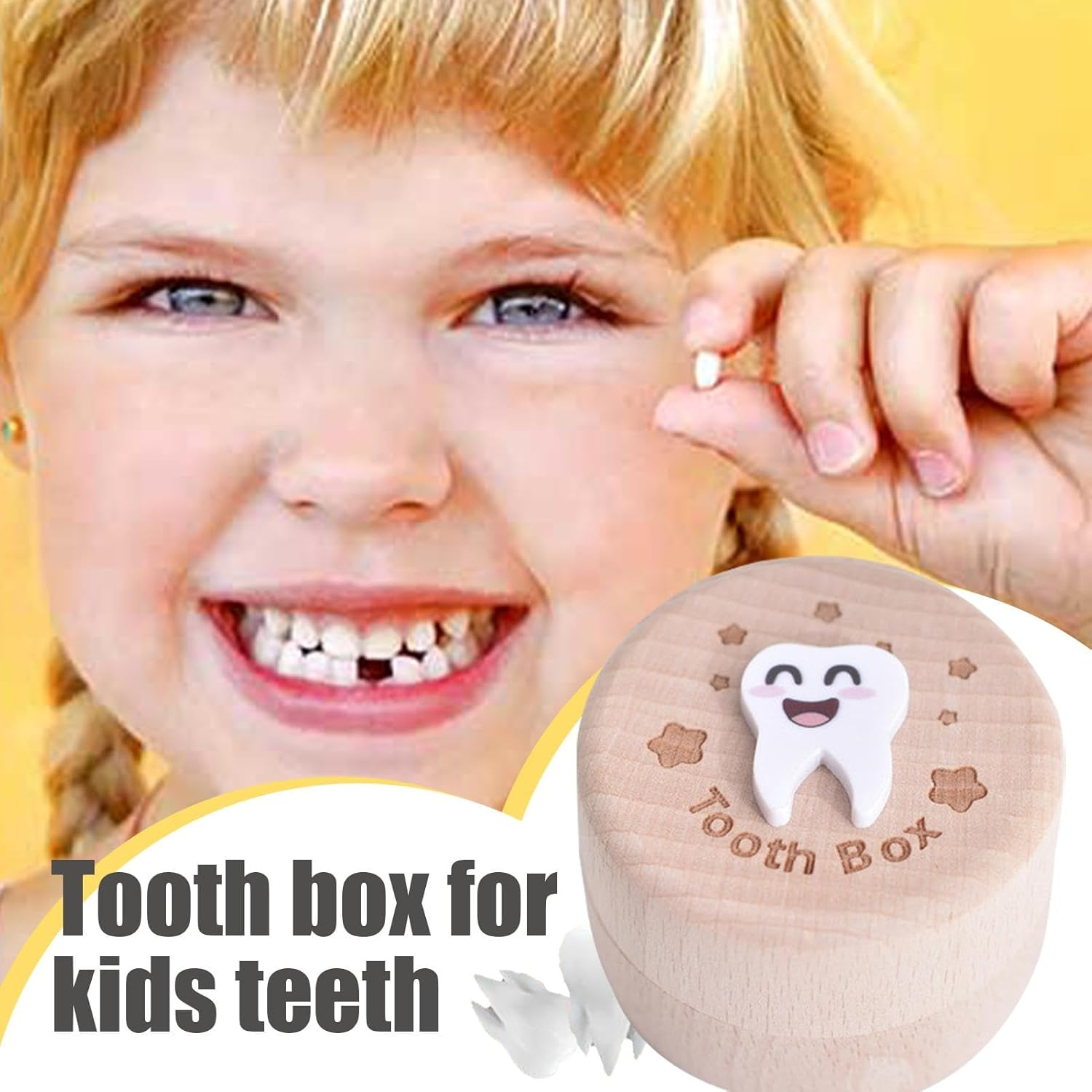 Wooden Kids Tooth Box, Baby Tooth Storage Container, First Tooth Keeper Box, Tooth Fairy Keepsake Chest, Wooden Tooth Holder for Children, Rustic Tooth Keep Chest, Compact Tooth Fairy Container image number 5