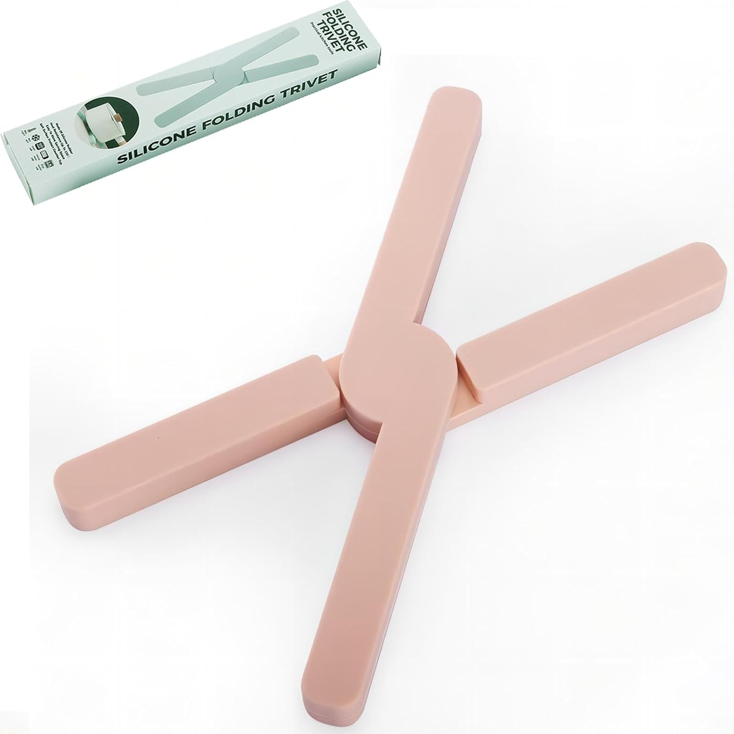 Tongke Foldable Silicone Trivets, Non-Slip Silicone Pot Holders Hot Pads Drying Mat Heat Resistant for Dishes, Hot Pots and Pans (Gray)