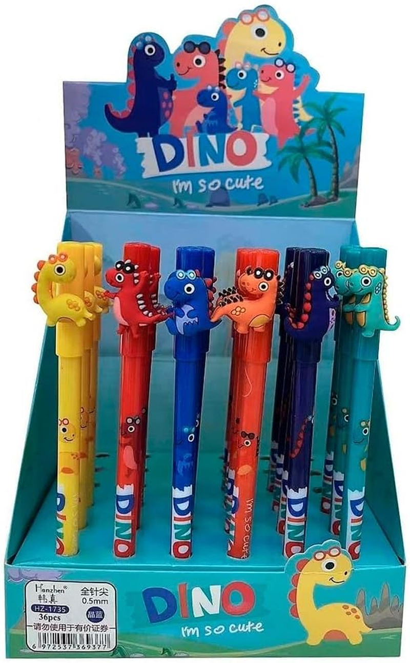 Sort Import Dinosaur Display Stand with 36 Erasable Ballpoint Pens image number 1