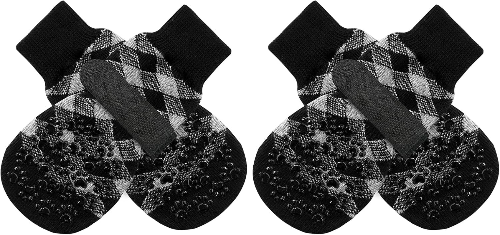 EXPAWLORER Double Side Anti-Slip Dog Socks - Shoes for Hot Pavement, Adjustable Pet Paw Protector, Traction Control Non-Skid for Indoor on Hardwood Floor Wear, Booties for Outdoor