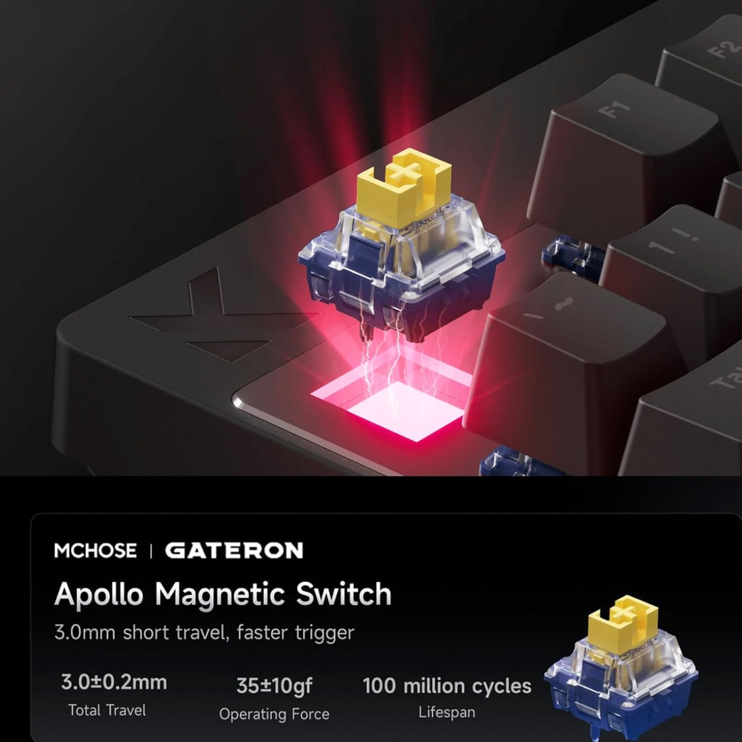 MCHOSE Mix 87 Hall Effect Keyboard, RGB Wired Magnetic Gaming Keyboard with 8K Hz Polling Rate, RT 0.005Mm, Adjustable Actuation, Hot Swappable,Custom Gasket Structure Creamy Keyboard (White) image number 4