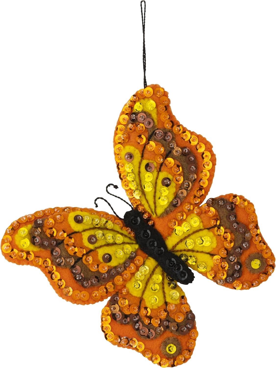 Bucilla Felt Applique 6 Piece Ornament Making Kit, Butterfly Garden, Perfect for DIY Arts and Crafts, 89488E image number 1