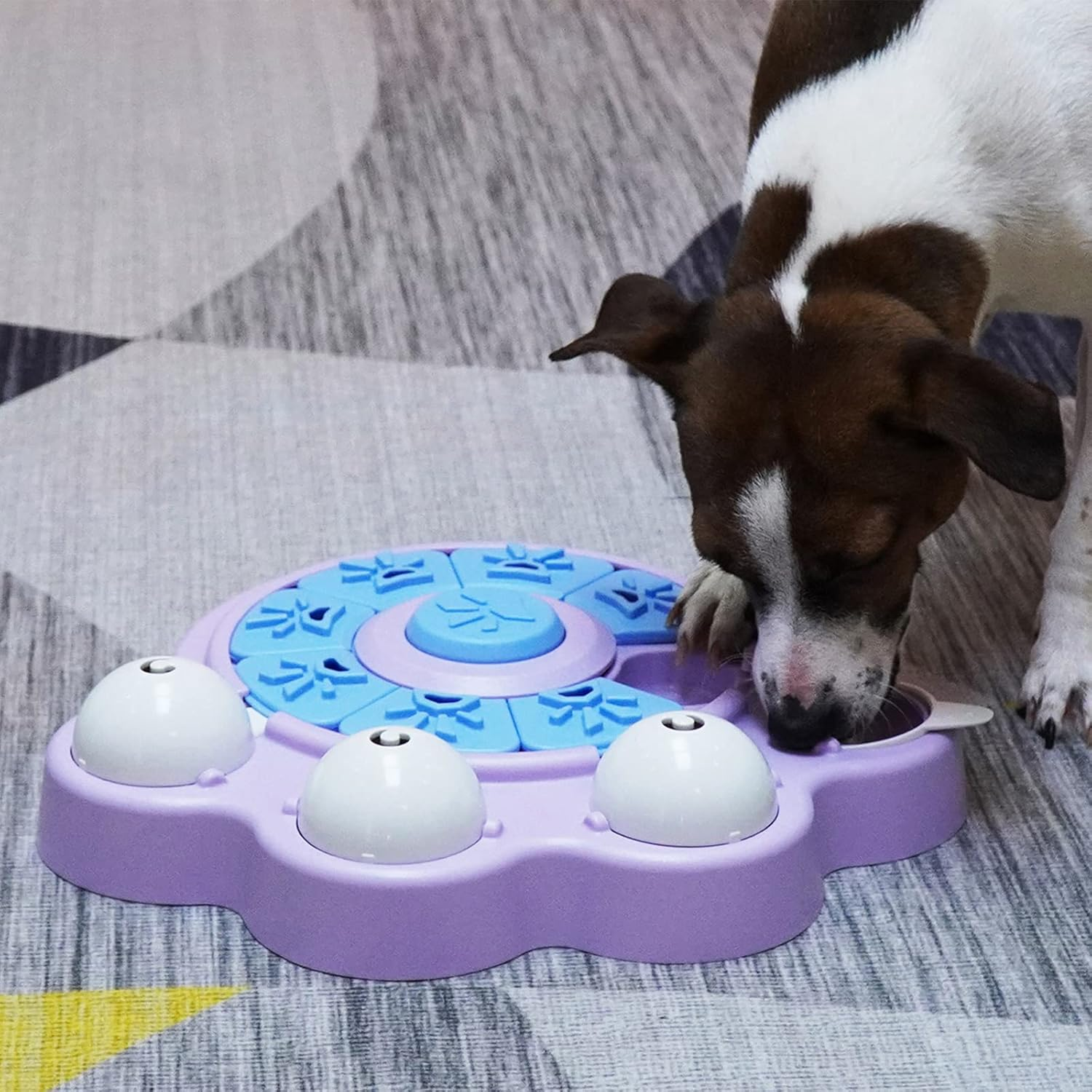 Miryoku Dog Puzzle Toys,Dog Puzzles for Smart Dogs,Pets Interactive Toys for Smart Dogs to Brain Stimulation Slow Feeding Treat Dispener to Aid Digestion,Interactive Dog Toys Dog Games - Purple image number 4