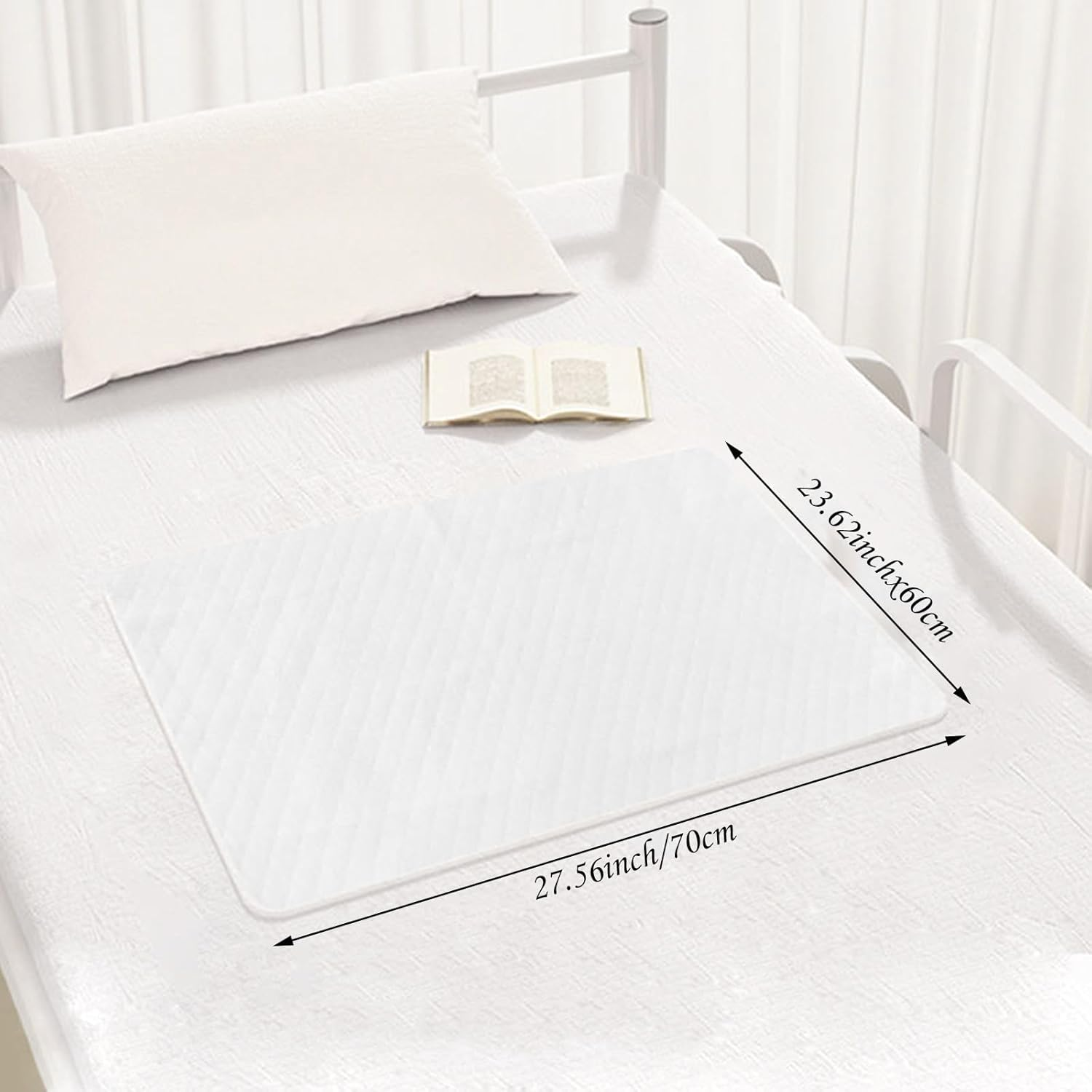 2Pack Waterproof Reusable Underpads 23.62" X 27.56",Pee Pads for Kids,4-Layer Heavy Absorbency&Quilted Washable Pads Washable for Incontinent,Pottytraining,Kid,Adult,Elderly,And Pet(Blue,White) image number 3