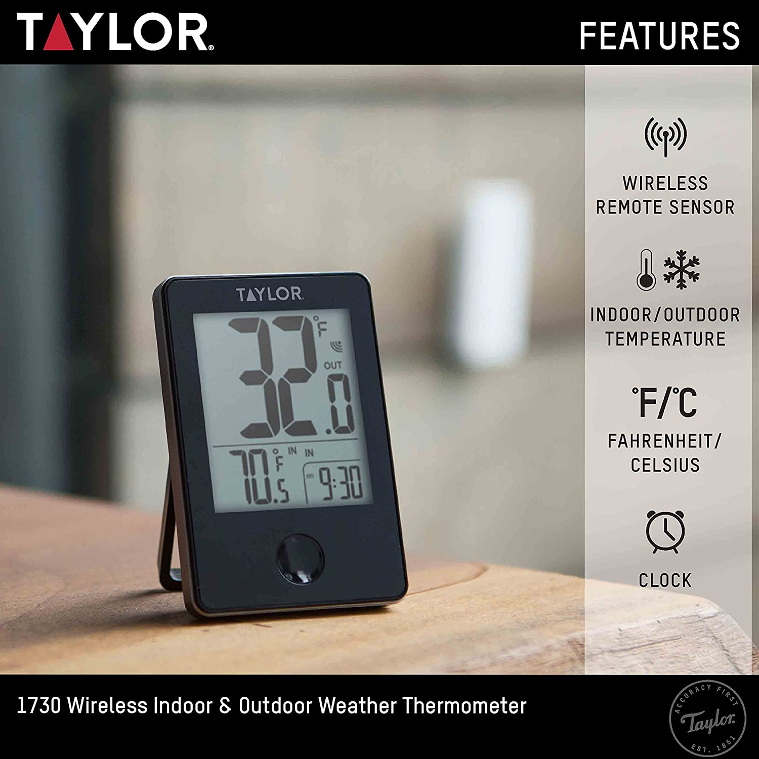 Taylor Precision Products Wireless Digital Indoor/Outdoor Thermometer image number 1