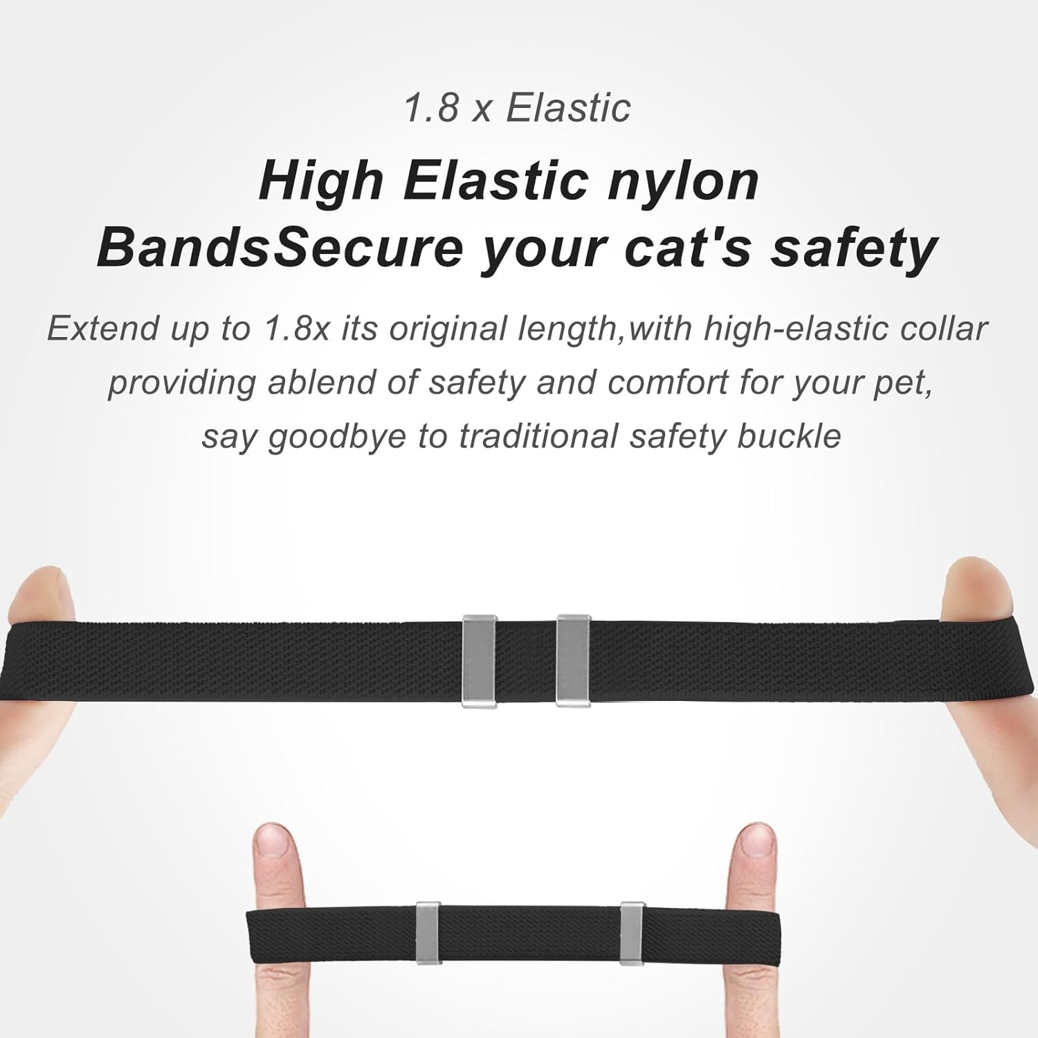 Airtag Cat Collar, Elastic GPS Kitten Collar with Air Tag Holder, Lightweight and Comfortable, Stretchy Cat Tracker Collars for Cats, Kittens and Puppies, 8-12 Inches, Black image number 4