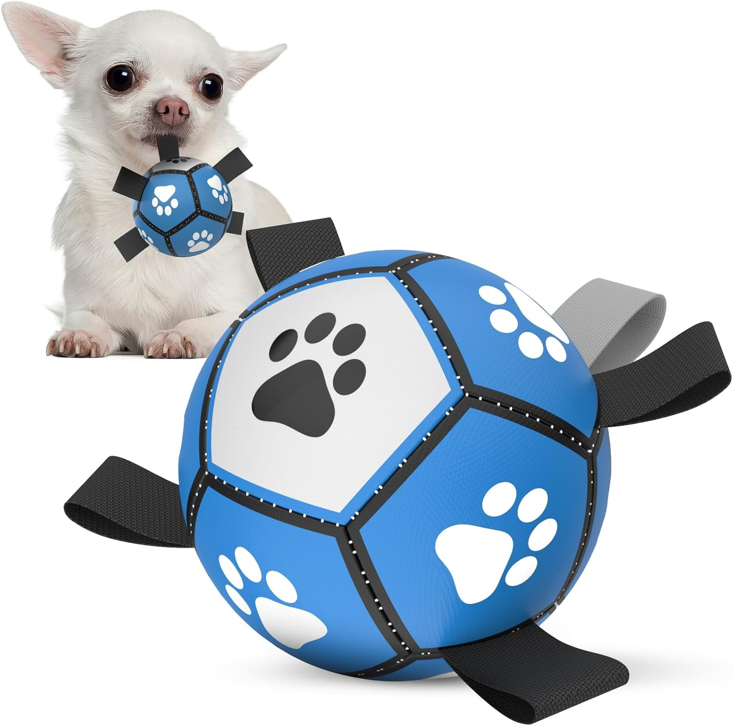 HETOO Dog Ball, Dog Toy Ball with Rope, Interactive Dog Ball for Touring, Durable & High Bounce & Floating Ball for Dogs, Birthday Gifts, Indoor & Outdoor, Medium (6 Inches)