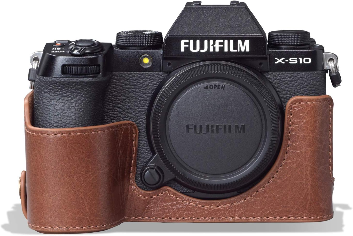 Megagear Ever Ready Genuine Leather Camera Half Case Compatible with Fujifilm X-S10