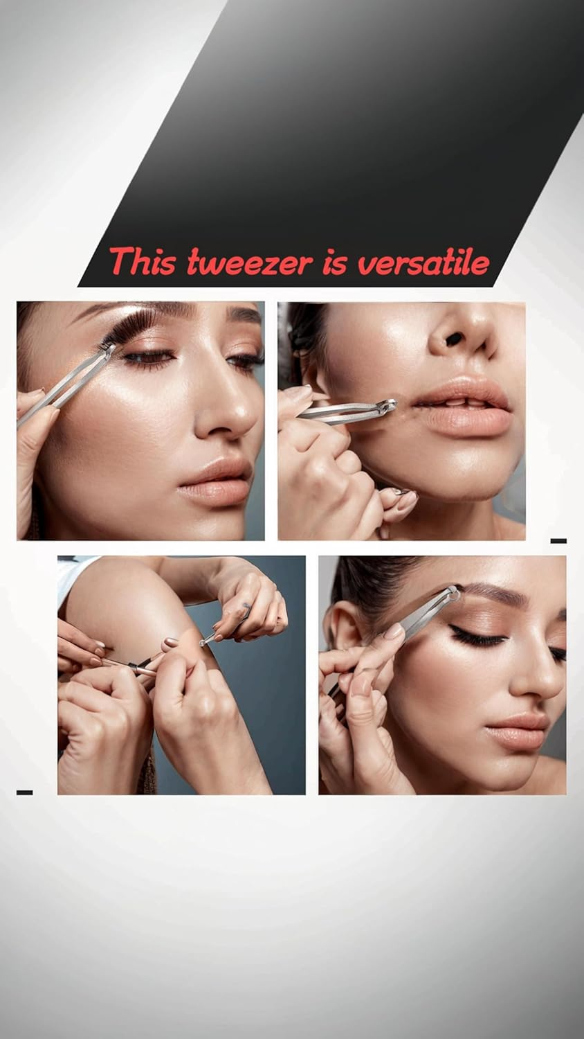 Honwor Universal Nose Hair Trimming Tweezers Stainless Steel Tweezers Eyebrow Clippers Trimmer Friendly round Tip No Mirror Needed Easy Cut for Noses Sideburns Brow Body (1Pcs+Black Leather Case) image number 6