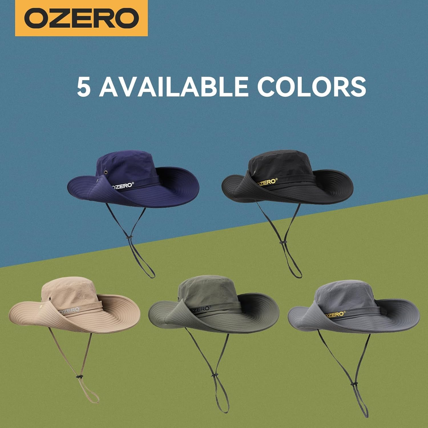 OZERO Sun Hat for Men Women | UV Protection Wide Brim Bucket Hat, Lightweight & Foldable Boonie Hat for Summer Travel, Hiking, Beach and Fishing image number 5
