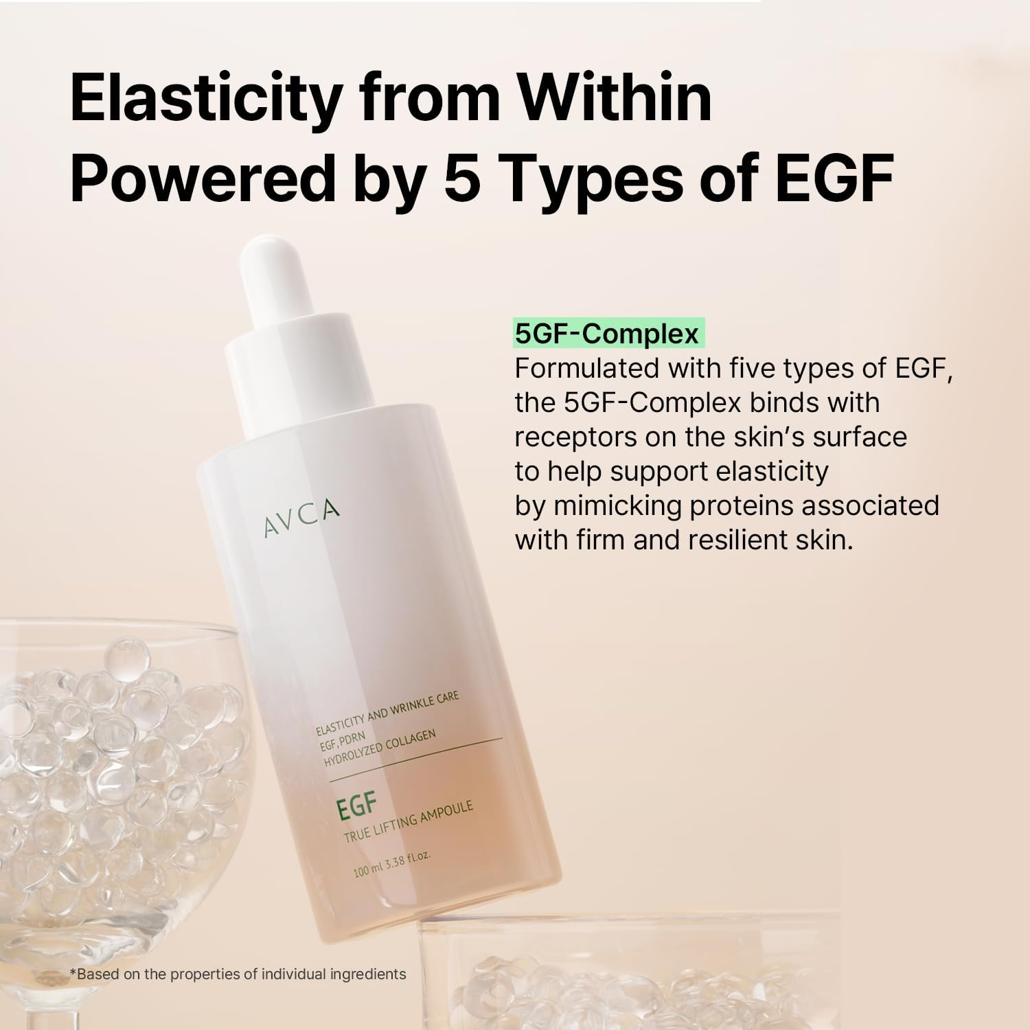 AVCA EGF & PDRN Lifting Serum 100Ml &ndash; Firming & Elasticity Support with Hydrolyzed Collagen + Panthenol, Improves Look of Fine Lines, K-Beauty image number 2
