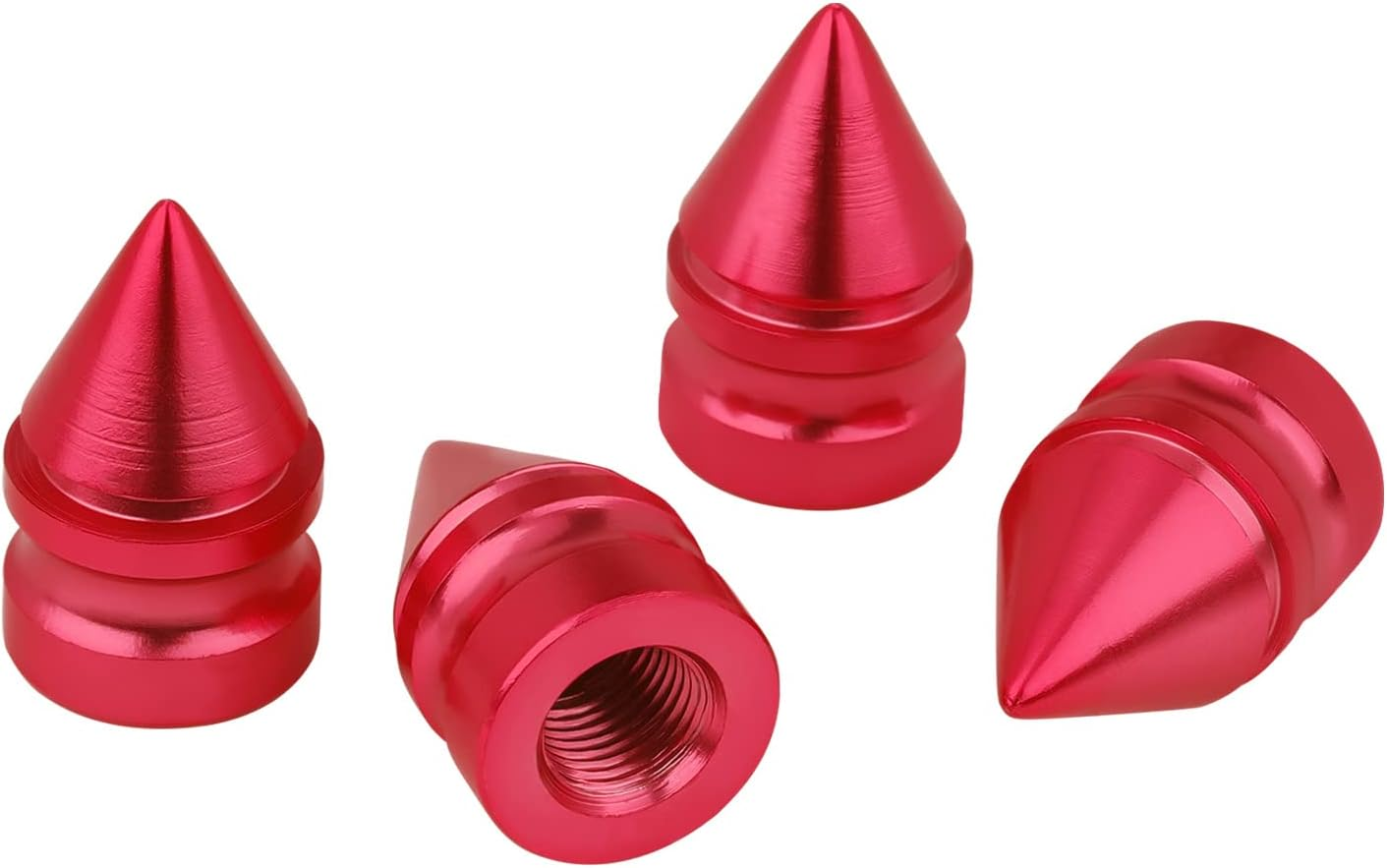 TOYMIS 4Pcs Tire Valve Caps, Aluminum Alloy Valve Stem Caps Heavy Duty Valve Stem Caps Valve Stem Covers Air-Proof Tire Caps for Cars SUV Trucks Motorcycles Bicycles (Red) image number 5