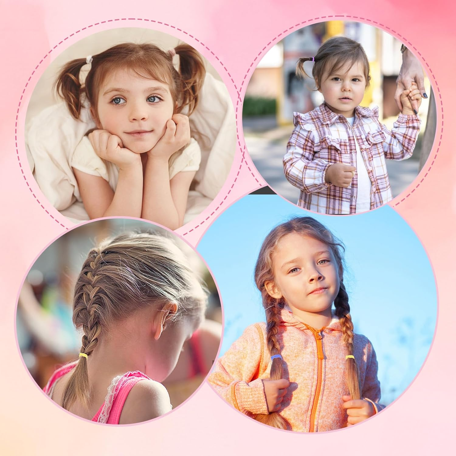 Pack of 400 Hair Bobbles Girls, Colourful Baby Hair Bobbles, Elastic Hair Bobbles, Small, Non-Metal Ponytail Holders for Toddler Girls image number 3