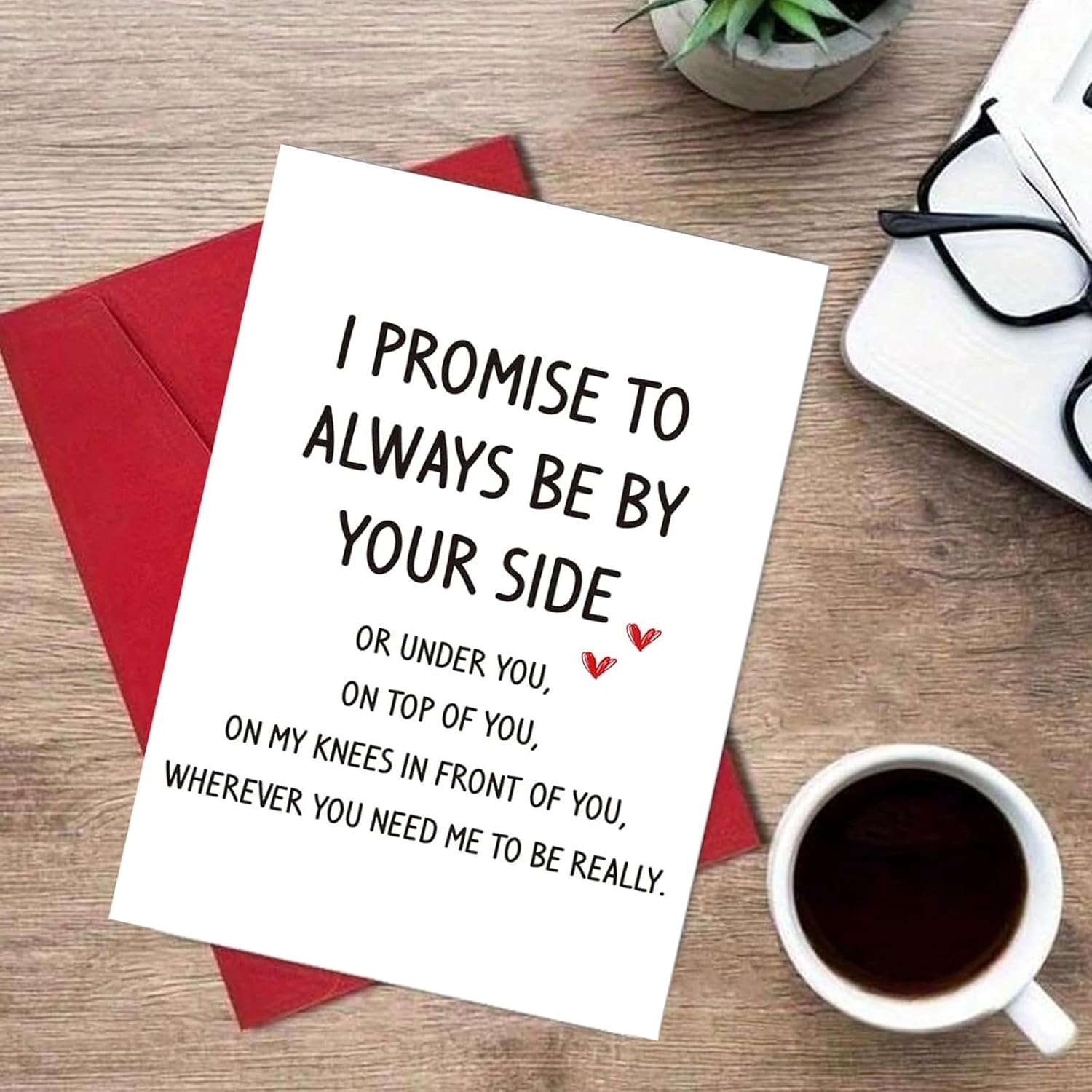 YQQZQ Funny and Sincere Words Card,Perfect for Mother Father Wife Husband Boyfriend Girlfriend (Promise) image number 2